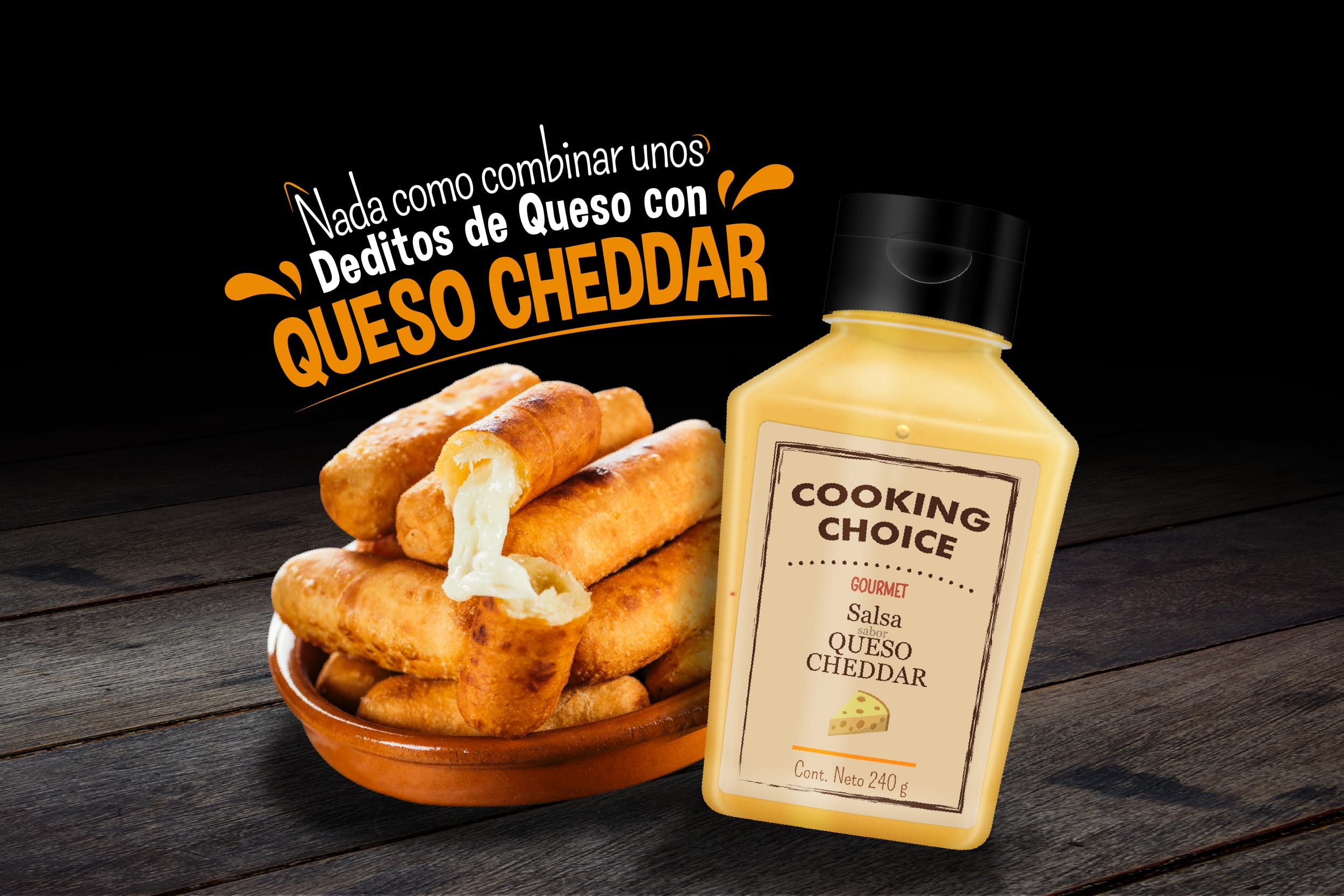 Deditos de Queso con Queso Cheddar