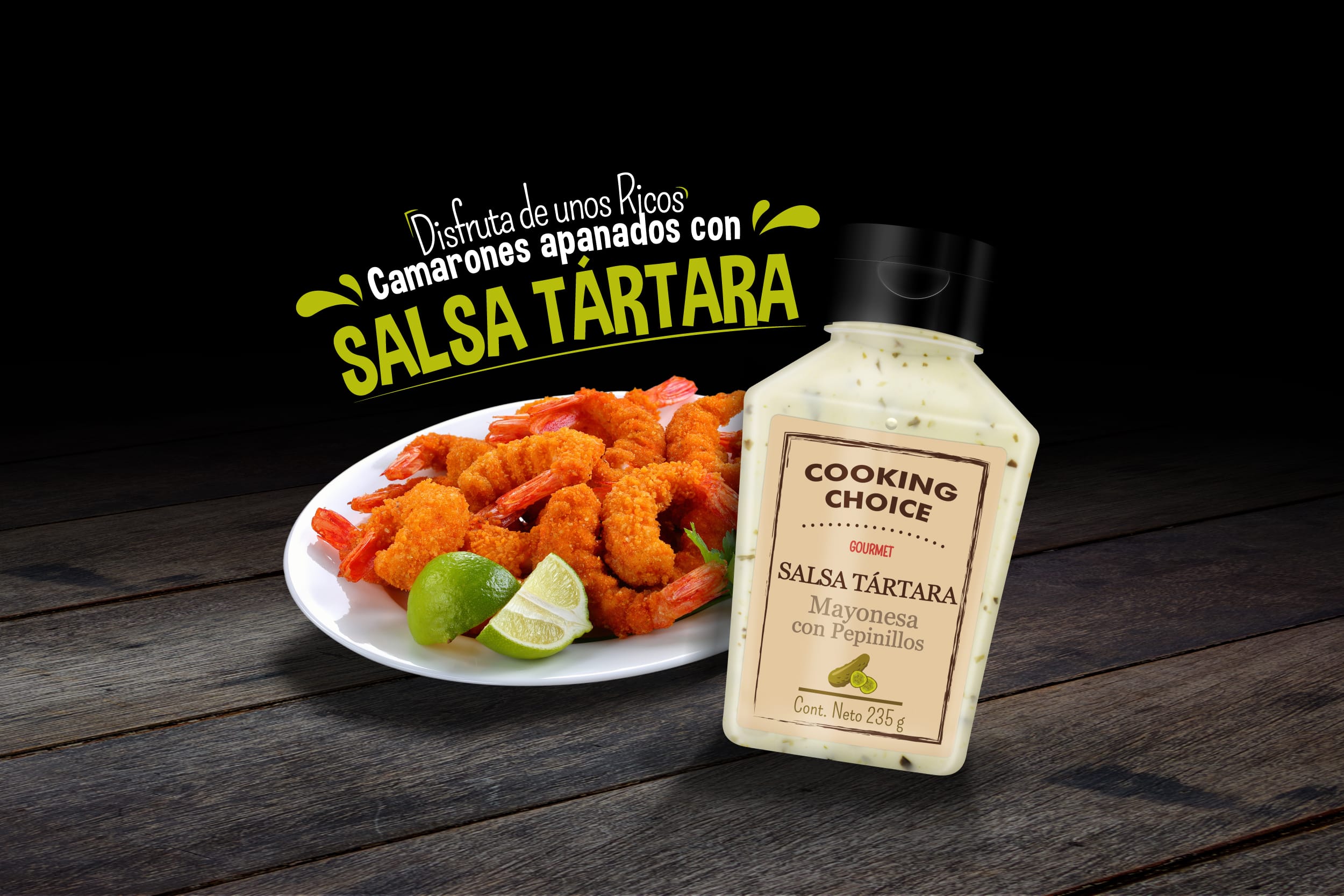 Camarones Apanados con Salsa Tártara