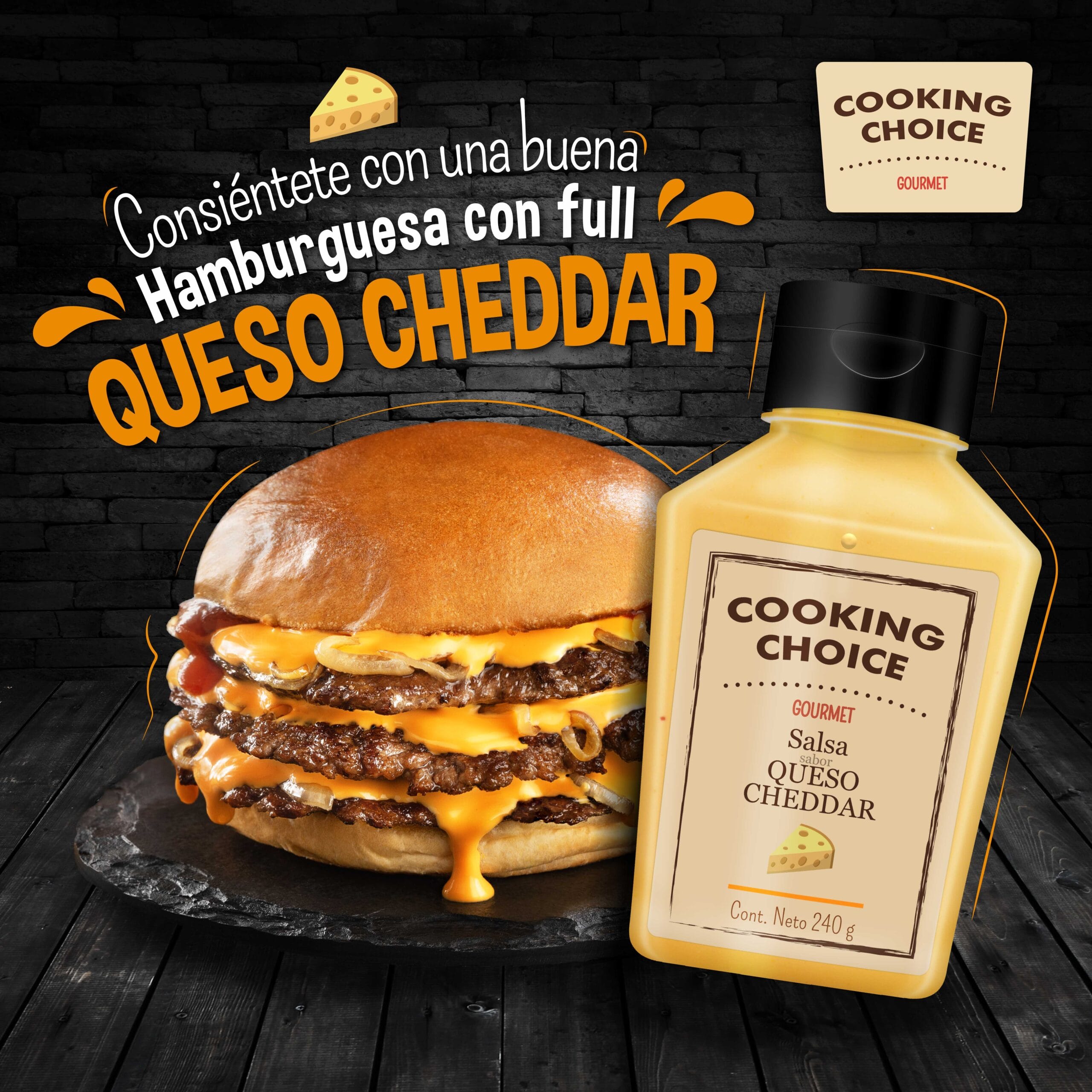 Hamburguesa con Queso Cheddar