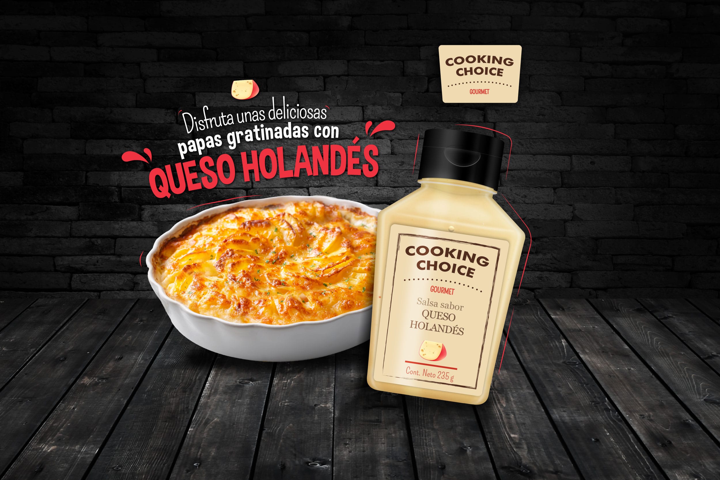 Papas Gratinadas con Salsa de Queso Holandés