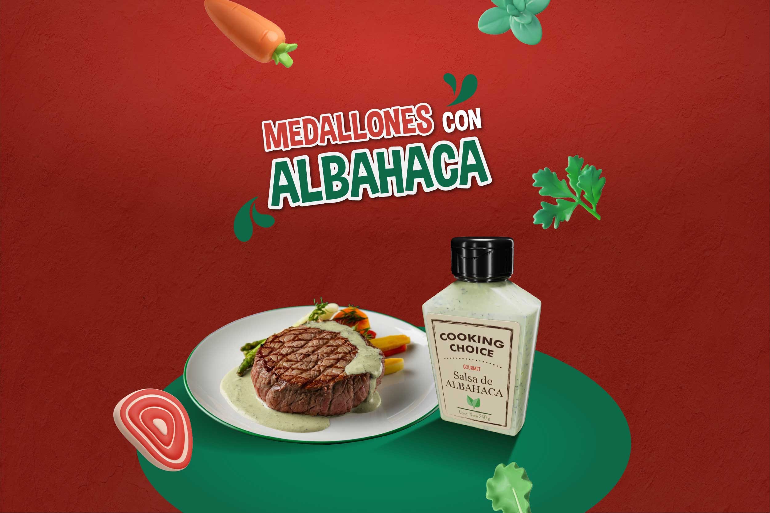Medallones con Salsa de Albahaca