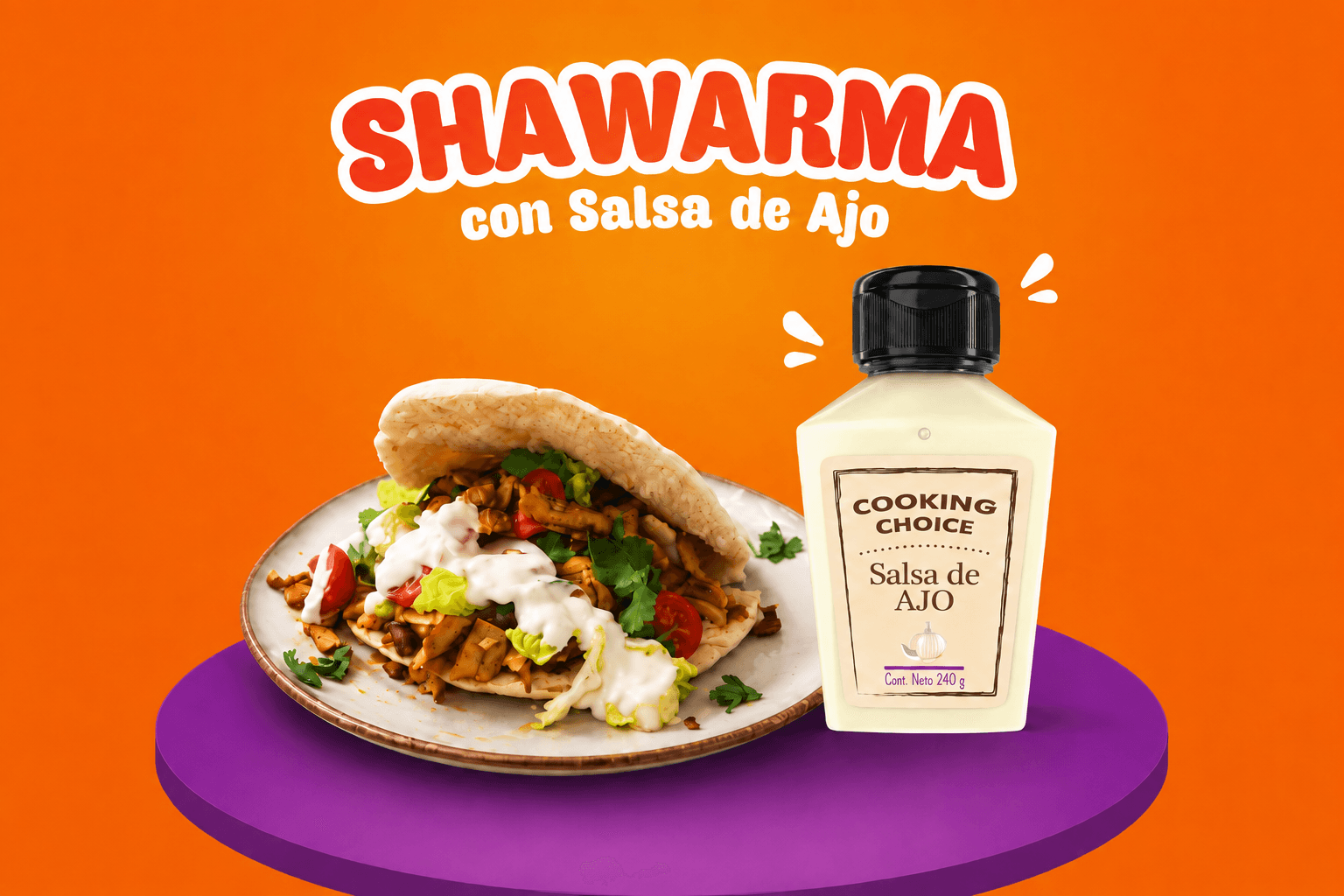 Shawarma con Salsa de Ajo Cooking Choice